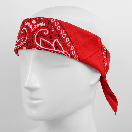 2 pak Bandanas - Rød & Blå Bomuld Paisley - Bandana fra Umo Lorenzo hos The Prince Webshop