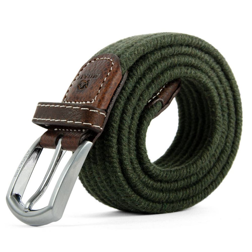 Billybelt Khaki CLUB Woven Elastic Belt - Elastisk Komfort Bælte - Bælte fra Billybelt hos The Prince Webshop