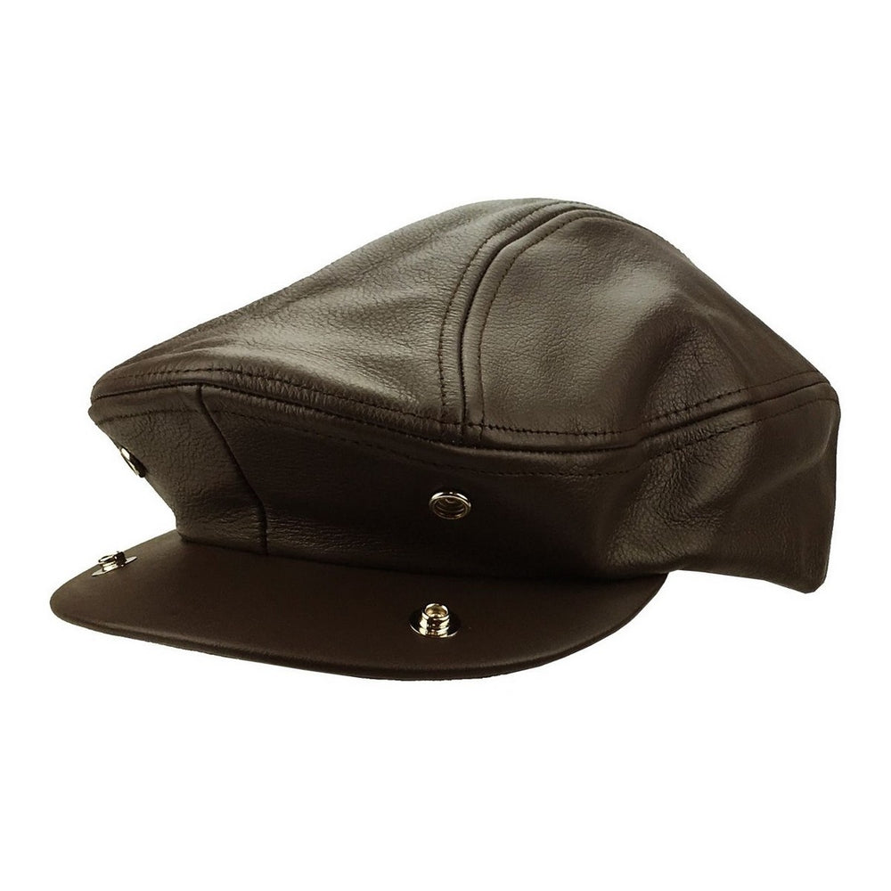 Brun Læder Sixpence Flat Cap - Flat Cap fra Ethos hos The Prince Webshop