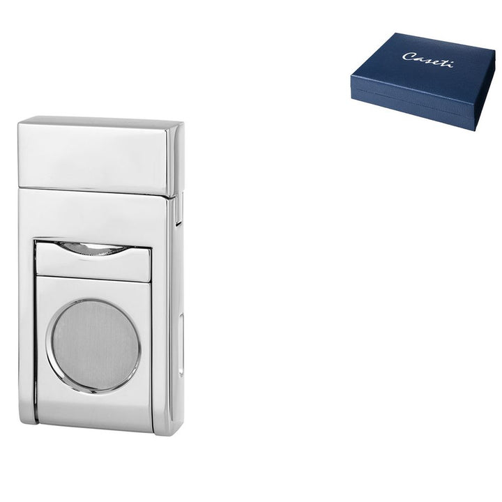 CASETI Lighter Chamonix Jet Chrome + Cutter - Lighter fra Caseti hos The Prince Webshop