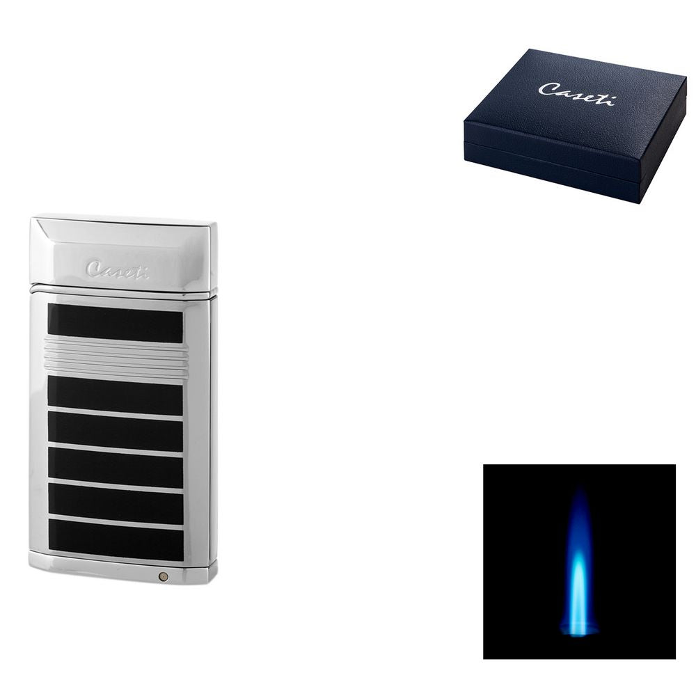 CASETI Lighter Tours Jet Chrome/Black + Puncher - Lighter fra Caseti hos The Prince Webshop