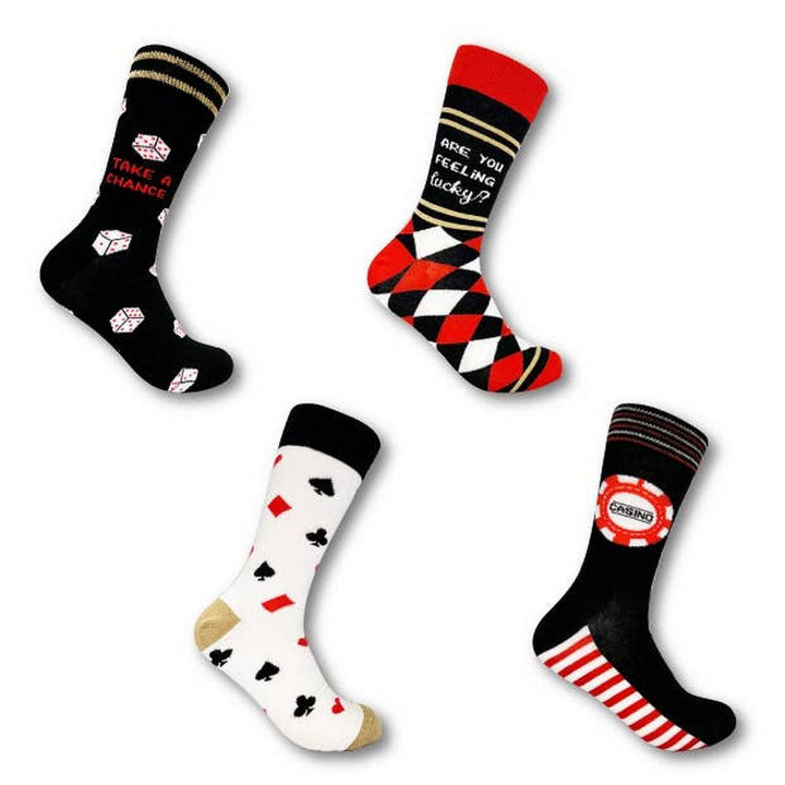 Urban Eccentric Casino Socks Gift Set - 4 par Strømper - Herre Strømper fra Urban Eccentric hos The Prince Webshop