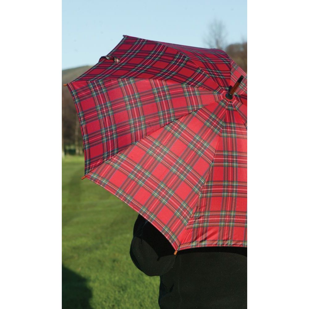 Royal Stewart Tartan Crook Umbrella - Paraply i Rød Tartan - Paraply fra Charles Buyers & Co Ltd hos The Prince Webshop