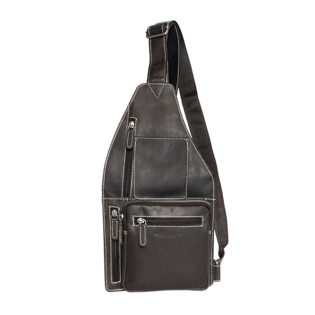 Arrigo Crossbody Shoulder Bag Buffalo Leather - 3 Colours: Zwart -  fra Arrigo hos The Prince Webshop