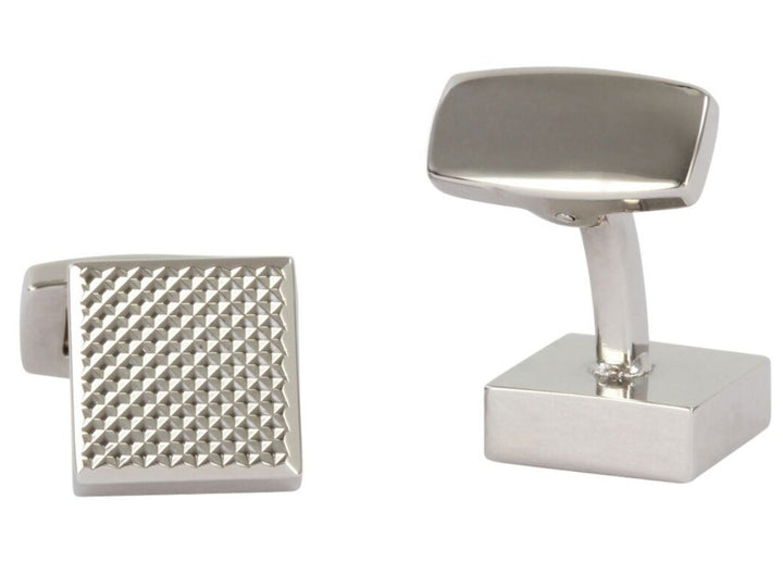 David Aster Square Chequered Cufflinks - Silver - Manchetknapper fra David Aster Collection hos The Prince Webshop