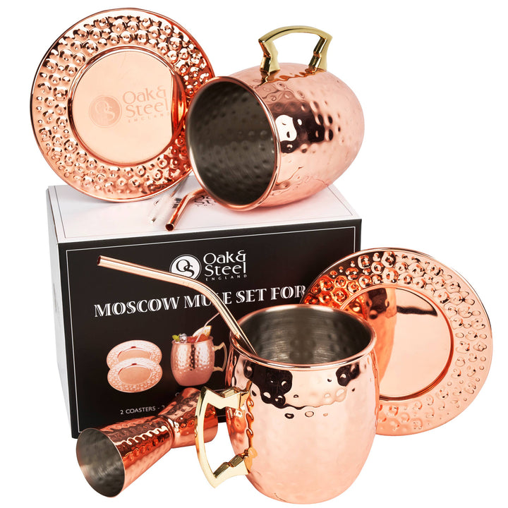 Oak & Steel - 2 Copper Mule Cocktail Mugs - Sæt til 2 - Cocktail Glas fra Oak & Steel hos The Prince Webshop