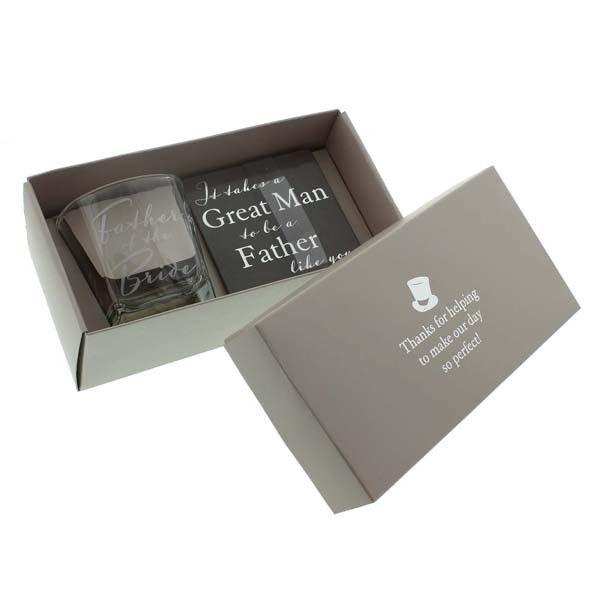 Father of the Bride Whisky Glass & Coaster Set - Gaveæske fra The Prince's Own hos The Prince Webshop