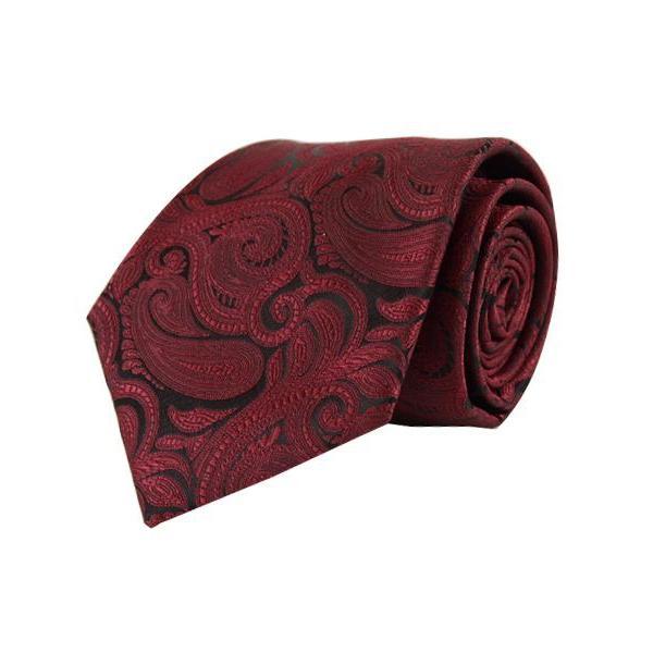 Klassisk Paisley Slips i Burgundy - Slips fra Laurant Bennet Milano hos The Prince Webshop