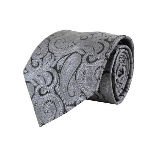 Klassisk Paisley Slips i Grå - Slips fra Laurant Bennet Milano hos The Prince Webshop