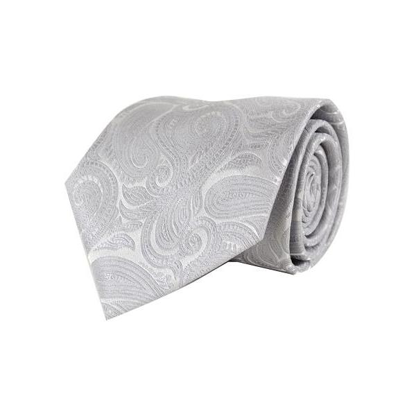 Klassisk Paisley Slips i Sølv - Slips fra Laurant Bennet Milano hos The Prince Webshop