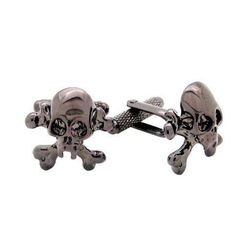 Manchetknapper Skull & Crossbones Dark Metal - Manchetknapper fra Onyx Art of London hos The Prince Webshop