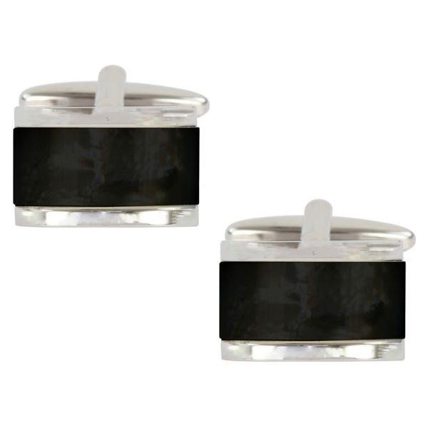 Manchetknapper Sølv Buet Onyx - Manchetknapper fra The Armitage Collection hos The Prince Webshop