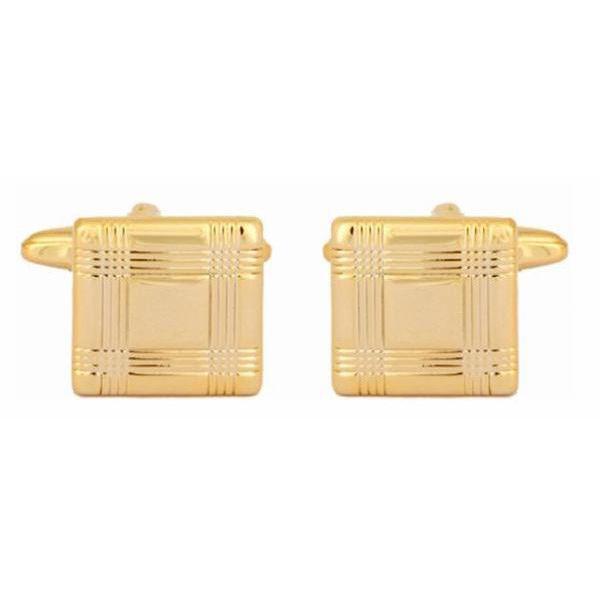 Manchetknapper Tartan Lines Guld - Manchetknapper fra The Armitage Collection hos The Prince Webshop