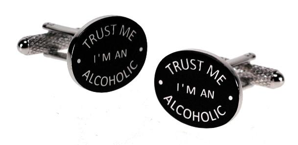 Manchetknapper Trust Me I Am An Alcoholic - Manchetknapper fra Onyx Art of London hos The Prince Webshop