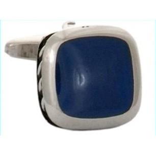 Manchetknapper Tyk Ribbet Side Lapis Lazuli - Manchetknapper fra The Armitage Collection hos The Prince Webshop