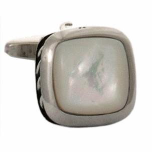 Manchetknapper Tyk Ribbet Side Perlemor - Manchetknapper fra The Armitage Collection hos The Prince Webshop