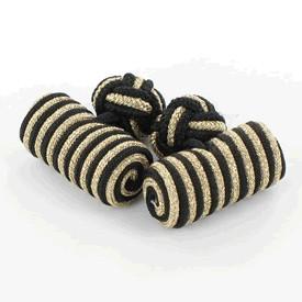 Manchetknuder Tønde Sort & Guld - Manchetknapper fra Onyx Art of London hos The Prince Webshop