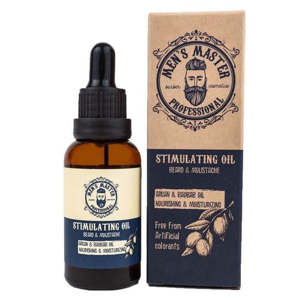 Mens Master Stimulating Beard & Moustache Oil 30ml - Shaving Cream fra Men's Master hos The Prince Webshop