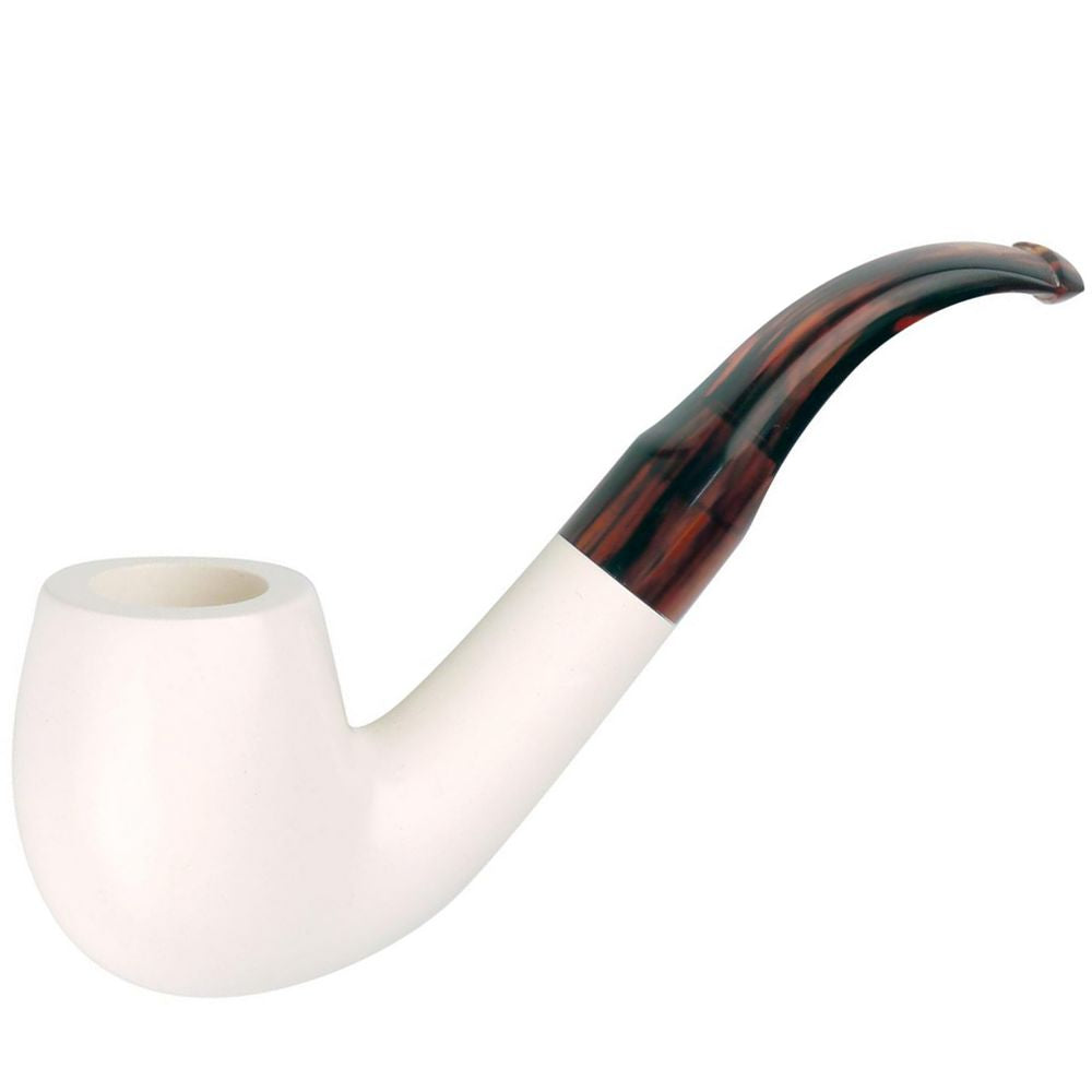 Wiener Merskumspibe Bent med Brunt Mundstykke - Pibe fra Strambach Pipes Vienna hos The Prince Webshop