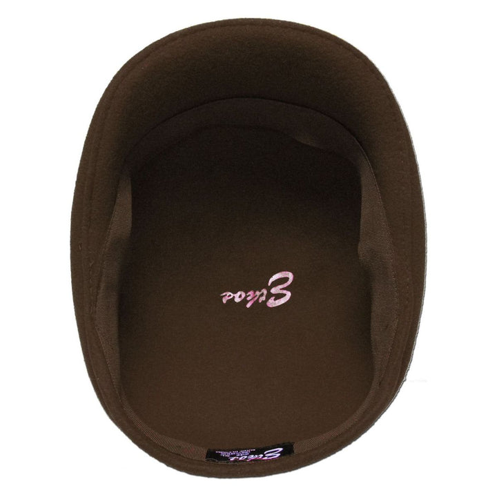 Ethos Dark Brown Wool Felt Ascot - Mørkebrun Sixpence - Flat Cap fra Ethos hos The Prince Webshop