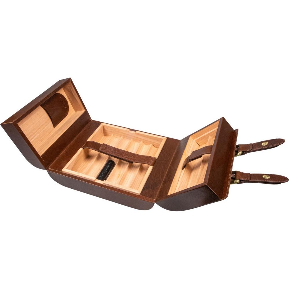 Passatore Humidor Buffalo Leather Brown Foldable - EKSKLUSIV ! - Cigar Humidor fra Passatore hos The Prince Webshop