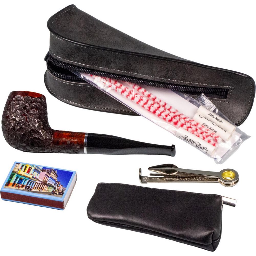 JEAN CLAUDE Pibe Begynder Sæt - Straight Sandblasted - Pibe fra Jean Claude hos The Prince Webshop