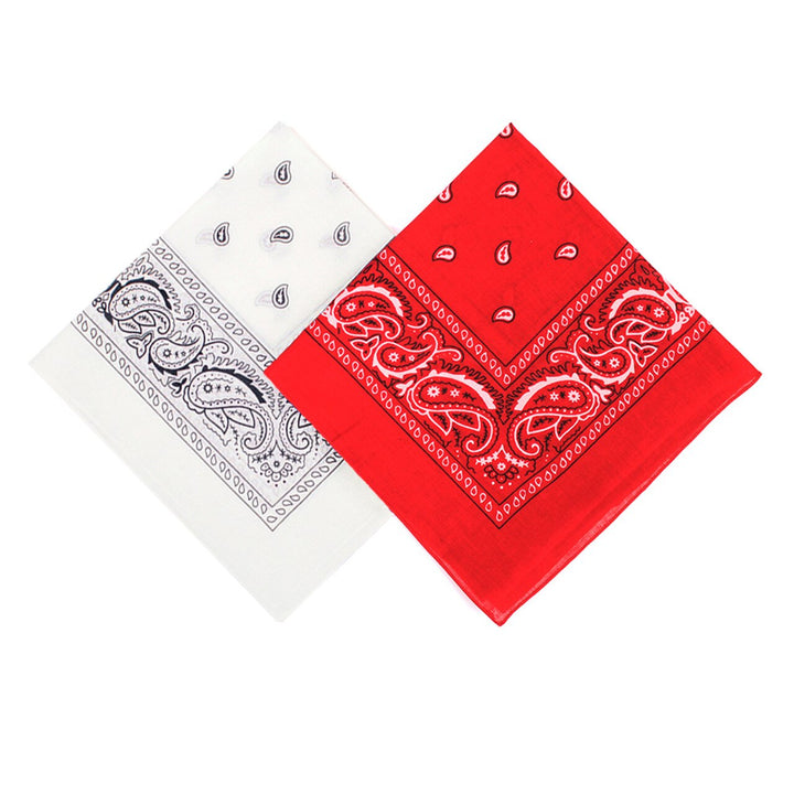 2 pak Bandanas - Rød & Hvid Bomuld Paisley - Bandana fra Umo Lorenzo hos The Prince Webshop