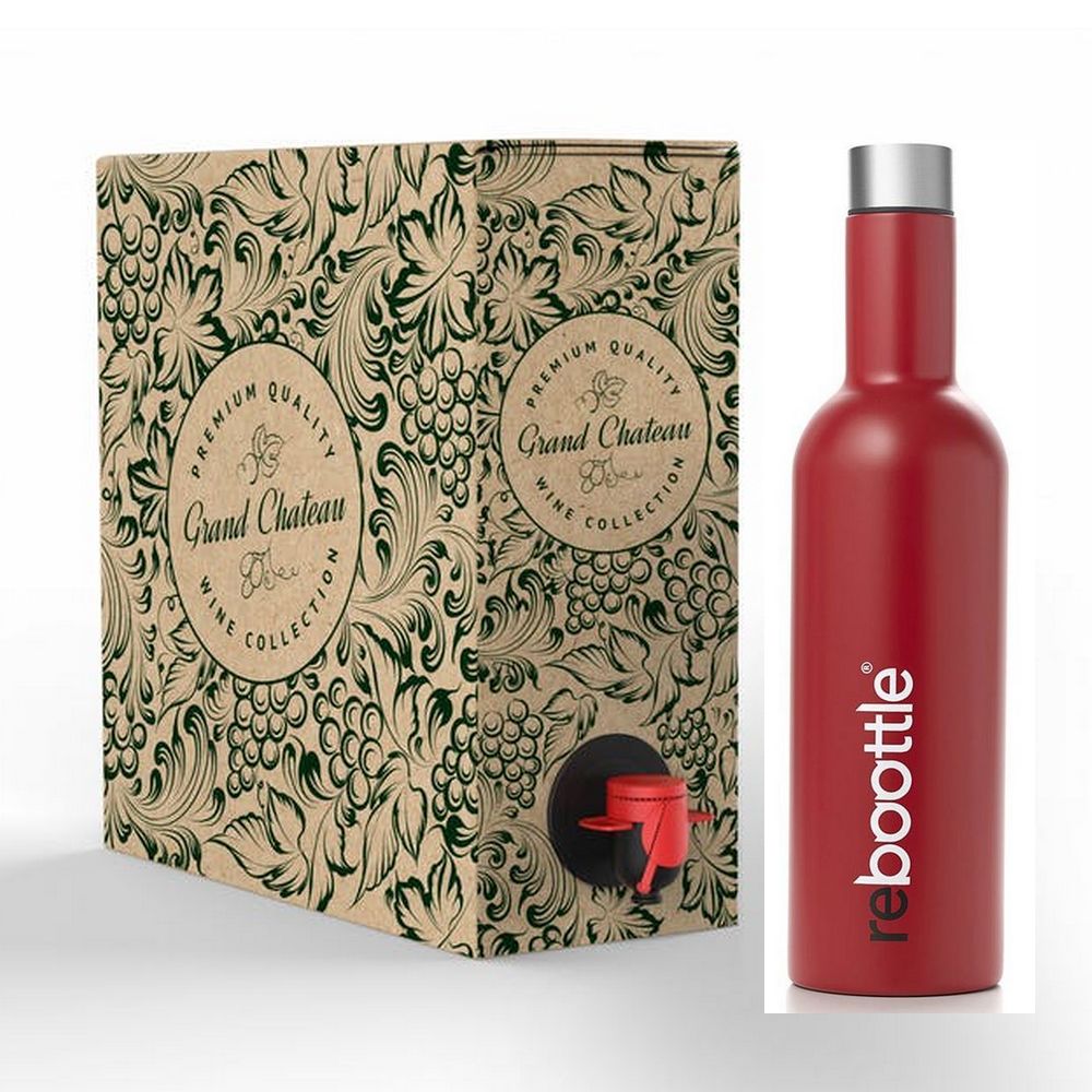 Rebootle Rød Vin Thermo Flaske - 750 ml - Flasks fra REBOOTLE hos The Prince Webshop