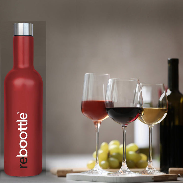 Rebootle Rød Vin Thermo Flaske - 750 ml - Flasks fra REBOOTLE hos The Prince Webshop