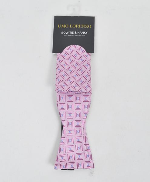 Selvbinder Butterfly og Lommeklud - Triangularity Pink - Butterfly & Lommeklud Sæt fra Umo Lorenzo hos The Prince Webshop