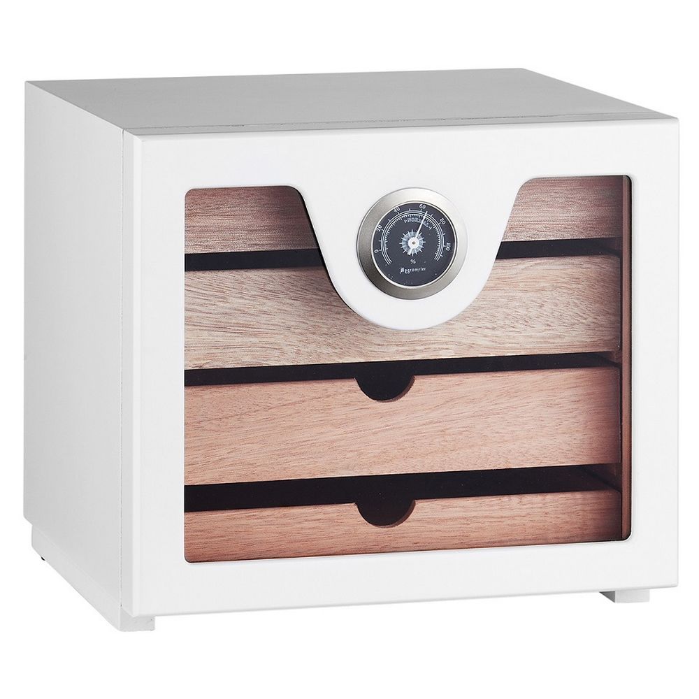 Angelo Cube Cigar Skuffe Humidor - Hvid med 4 Skuffer - Cigar Humidor fra Angelo hos The Prince Webshop