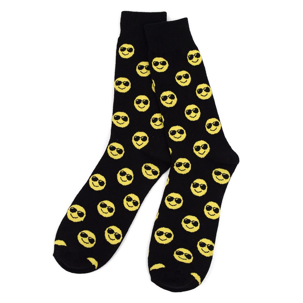 Smiley Face Novelty Socks - Sjove Strømper - Herre Strømper fra Parquet hos The Prince Webshop