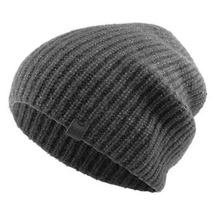 Sort Ribbed Heather Slouchy Beanie Hue - Hue fra Ethos hos The Prince Webshop