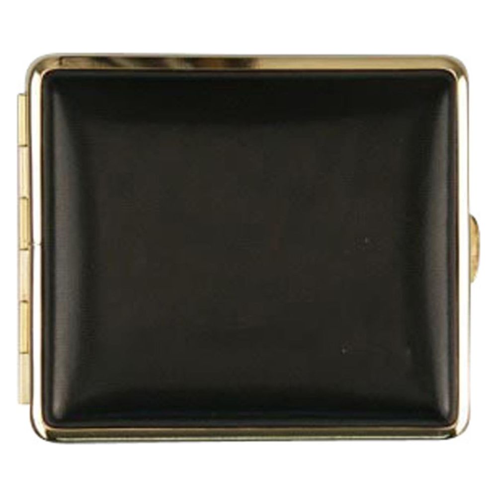 Vom Hofe Cigaret Etui - 18 King Size - Sort Læder m/Guld - Cigaret Etui fra vom Hofe hos The Prince Webshop