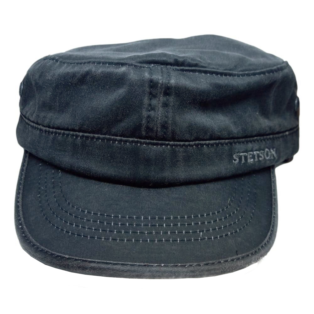 Black Oilskin Look Stetson Army Cap - Army Cap from Stetson at The Prince Webshop