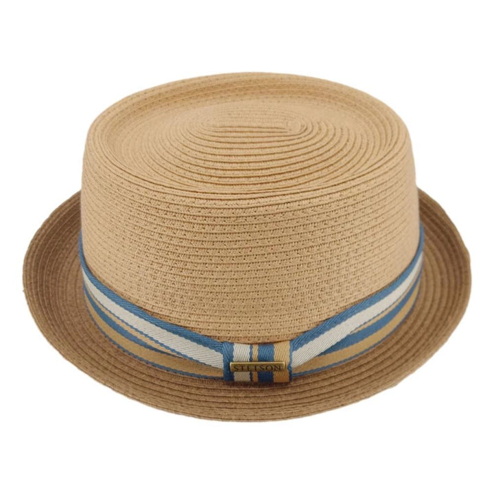 Stetson Porkpie Toyo Sommerhat - Natur/Biscotto - Hat fra Stetson hos The Prince Webshop