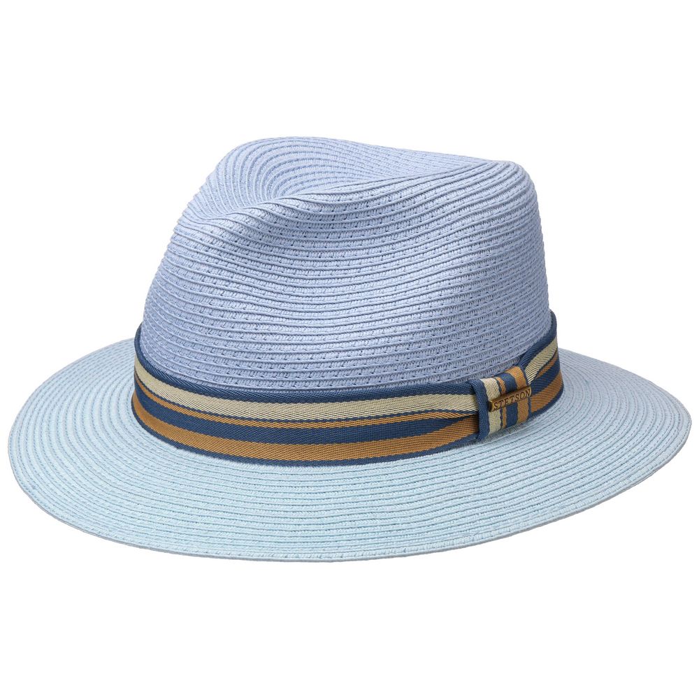 Stetson Traveller Toyo Strå Sommerhat Lyseblå - S (55 cm) - Hat fra Stetson hos The Prince Webshop