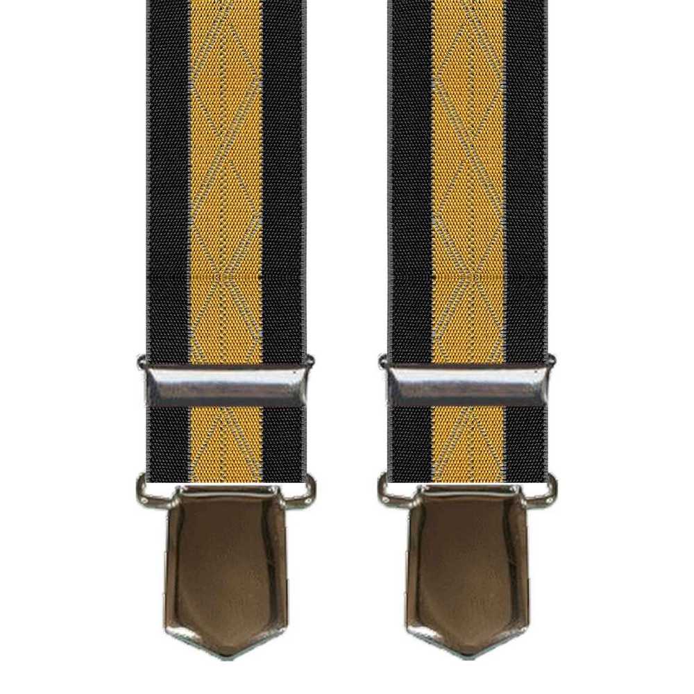 Brede Sorte Seler med Elegant Gul Stribe - Seler fra SCANBELT Shooster hos The Prince Webshop