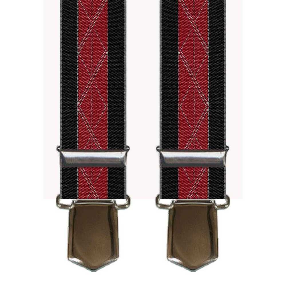Brede Sorte Seler med Elegant Rød Stribe - Seler fra SCANBELT Shooster hos The Prince Webshop
