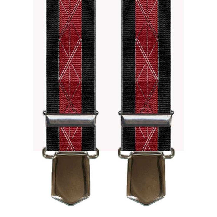 Brede Sorte Seler med Elegant Rød Stribe - Seler fra SCANBELT Shooster hos The Prince Webshop