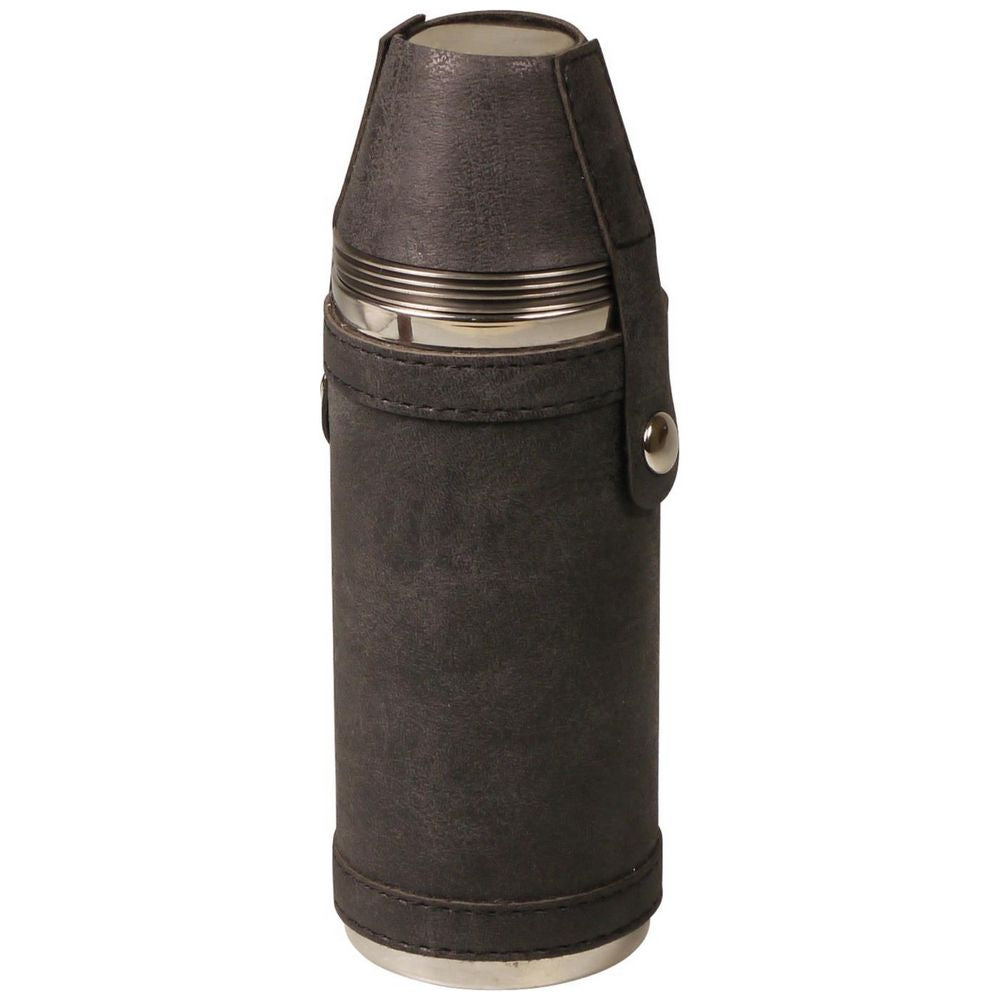 Termo Lommelærke i Rustfrit Stål - 24 cl - Sort m/4 Glas - Lommelærke fra Gentlemens Depot hos The Prince Webshop