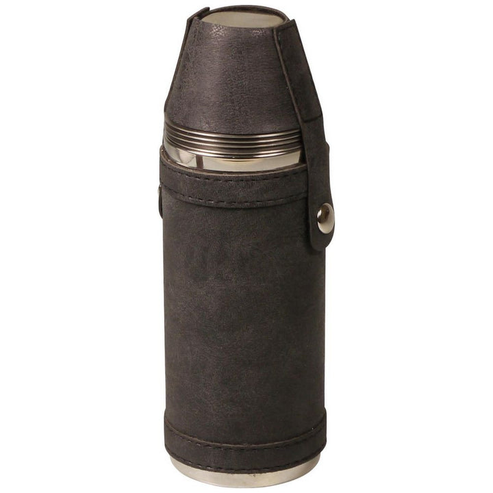 Termo Lommelærke i Rustfrit Stål - 24 cl - Sort m/4 Glas - Lommelærke fra Gentlemens Depot hos The Prince Webshop