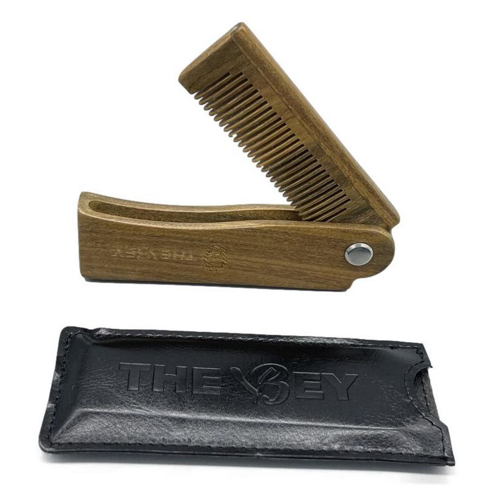 The Bey Foldekam i Sort Hylster - Combs & Brushes fra The Bey hos The Prince Webshop