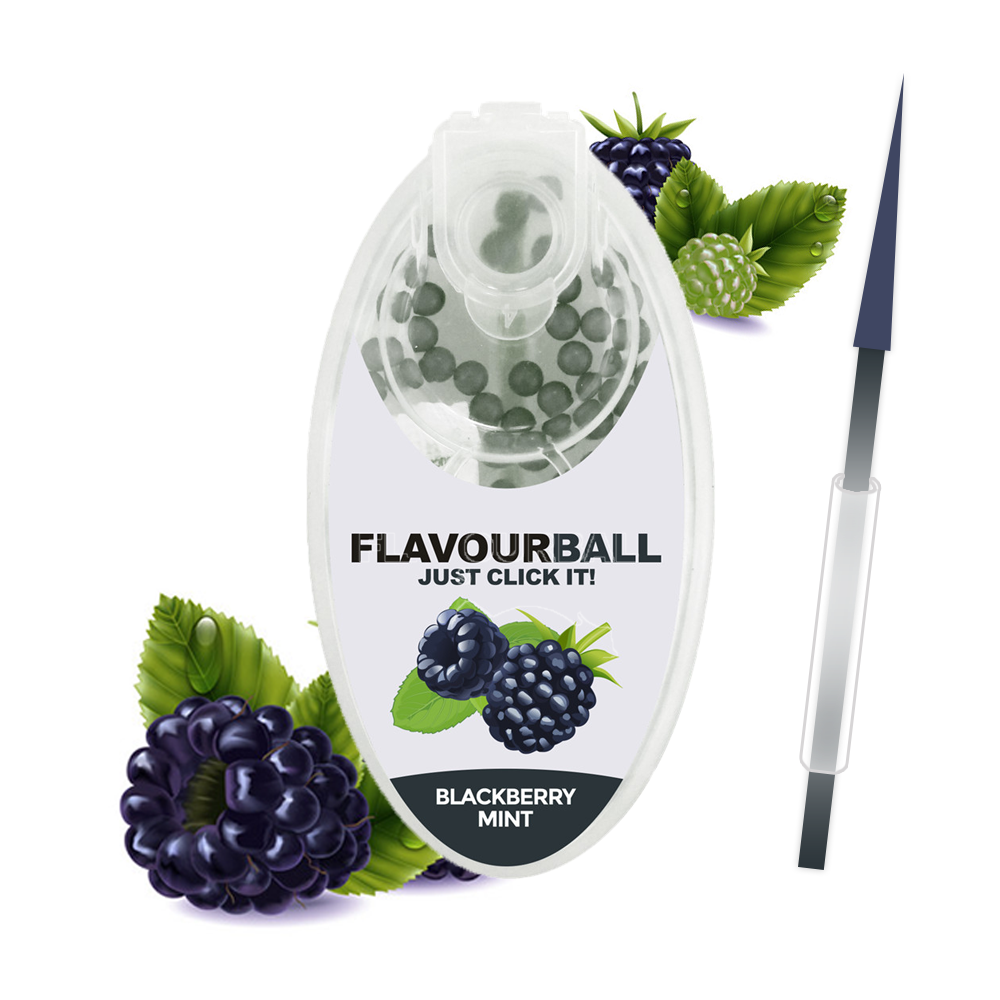 100 stk Cool Blackberry Mint Flavour Balls i Pod - Aroma Kugler fra FLAVOUR BALLS hos The Prince Webshop