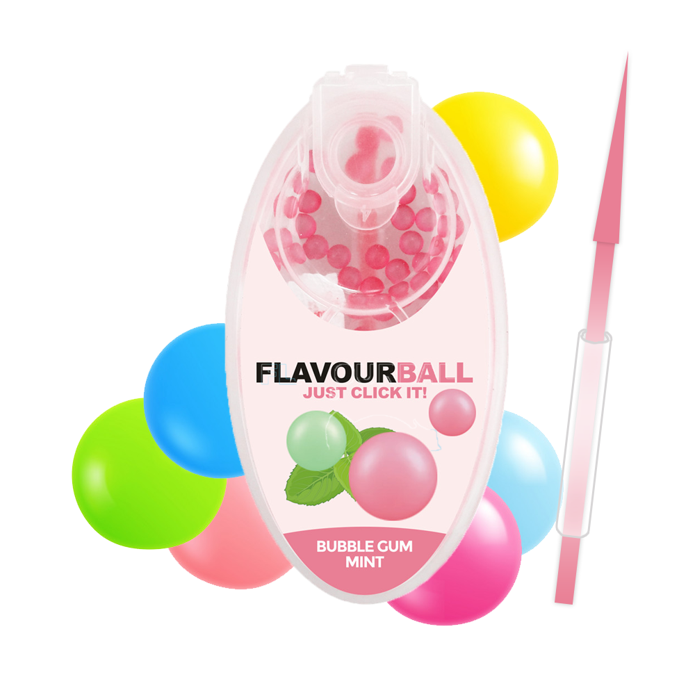 100 stk Cool Bubblegum Mint Flavour Balls i Pod - Aroma Kugler fra FLAVOUR BALLS hos The Prince Webshop