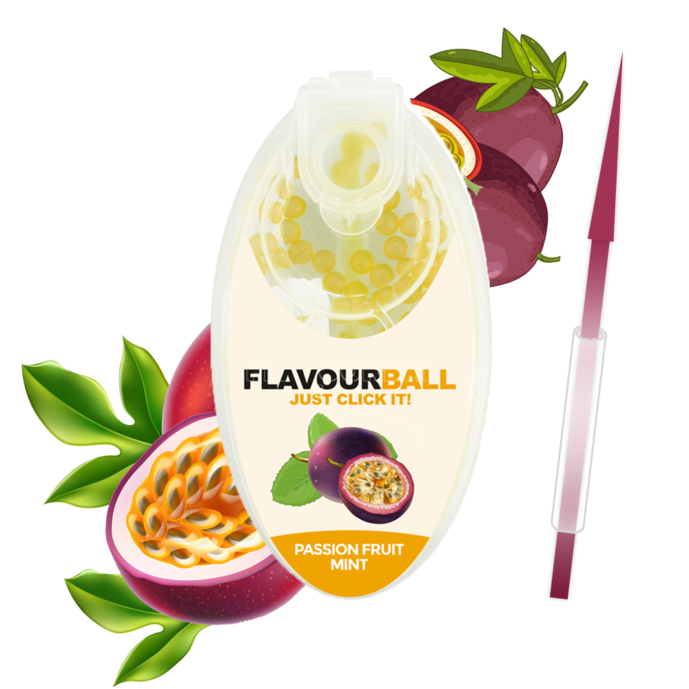 100 stk Cool Passionfruit Mint Flavour Balls i Pod - Aroma Kugler fra FLAVOUR BALLS hos The Prince Webshop