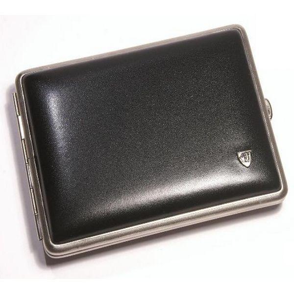 Vom Hofe Cigaret Etui - 18 100S cigaretter - Sort Læder - Cigaret Etui fra vom Hofe hos The Prince Webshop