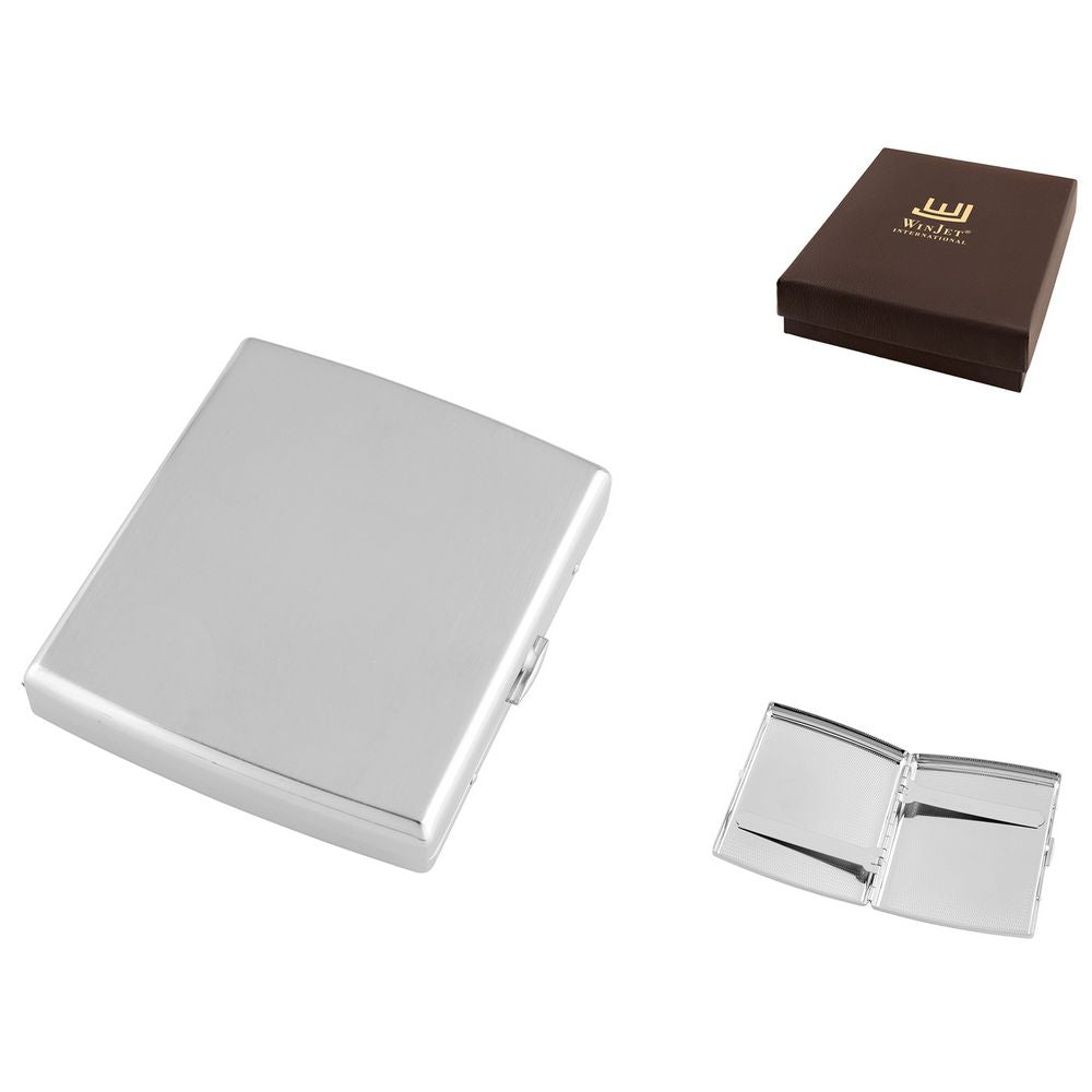 Winjet Cigaret Etui - 18 King Size Cigaretter - Børstet Chrom - Cigaret Etui fra Winjet hos The Prince Webshop