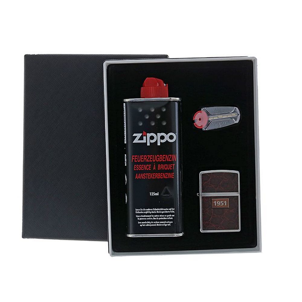 Leather Wrap Zippo Lighter i Gaveæske - Zippo Lighter fra Zippo hos The Prince Webshop