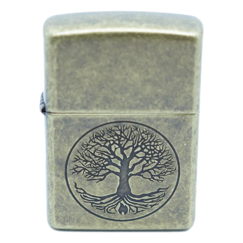 Zippo Lighter Tree of Life - Antique Brass - Zippo Lighter fra Zippo hos The Prince Webshop